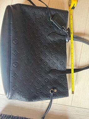 Black Designer Embossed Monogram Tote Bag